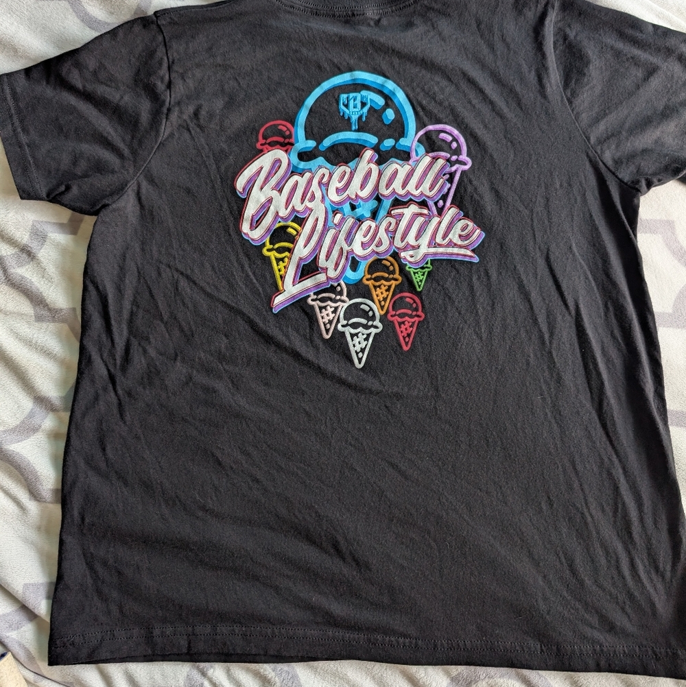 Baseball Lifestyle Graphic T-Shirt and Shorts with Colorful Ice Cream Design
